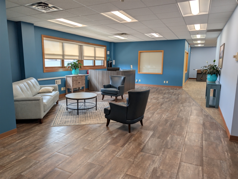 The warm, welcoming Addiction Health Center lobby and reception area